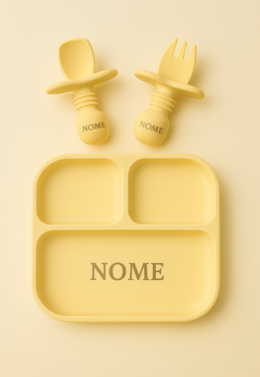 Meu Primeiro Pratinho e Talheres de Treinamento – Personalizado