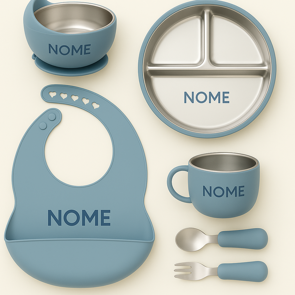 Kit Alimentação Personalizado - Aço Inox e Silicone
