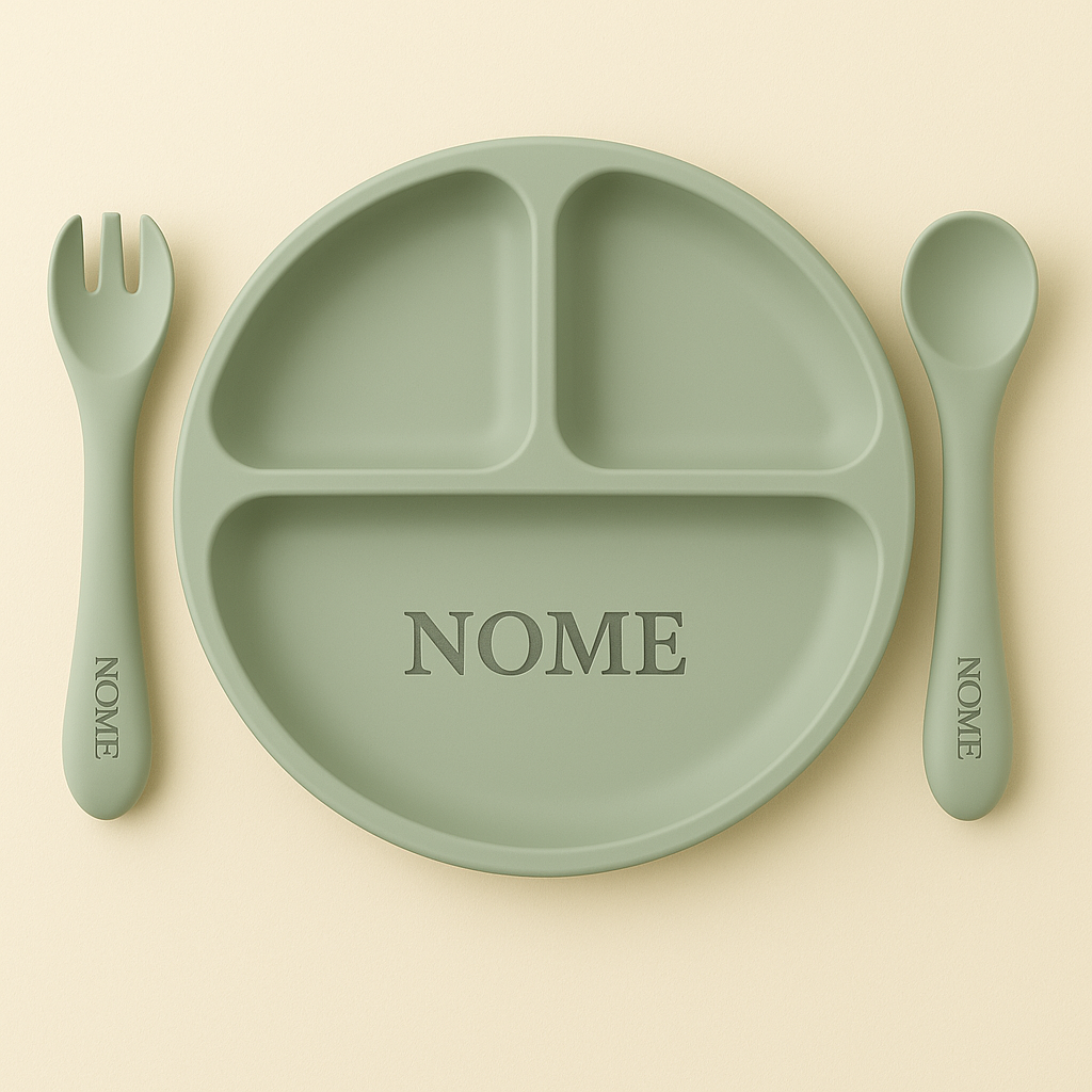 Meu Primeiro Pratinho e Talheres de Silicone – Personalizado