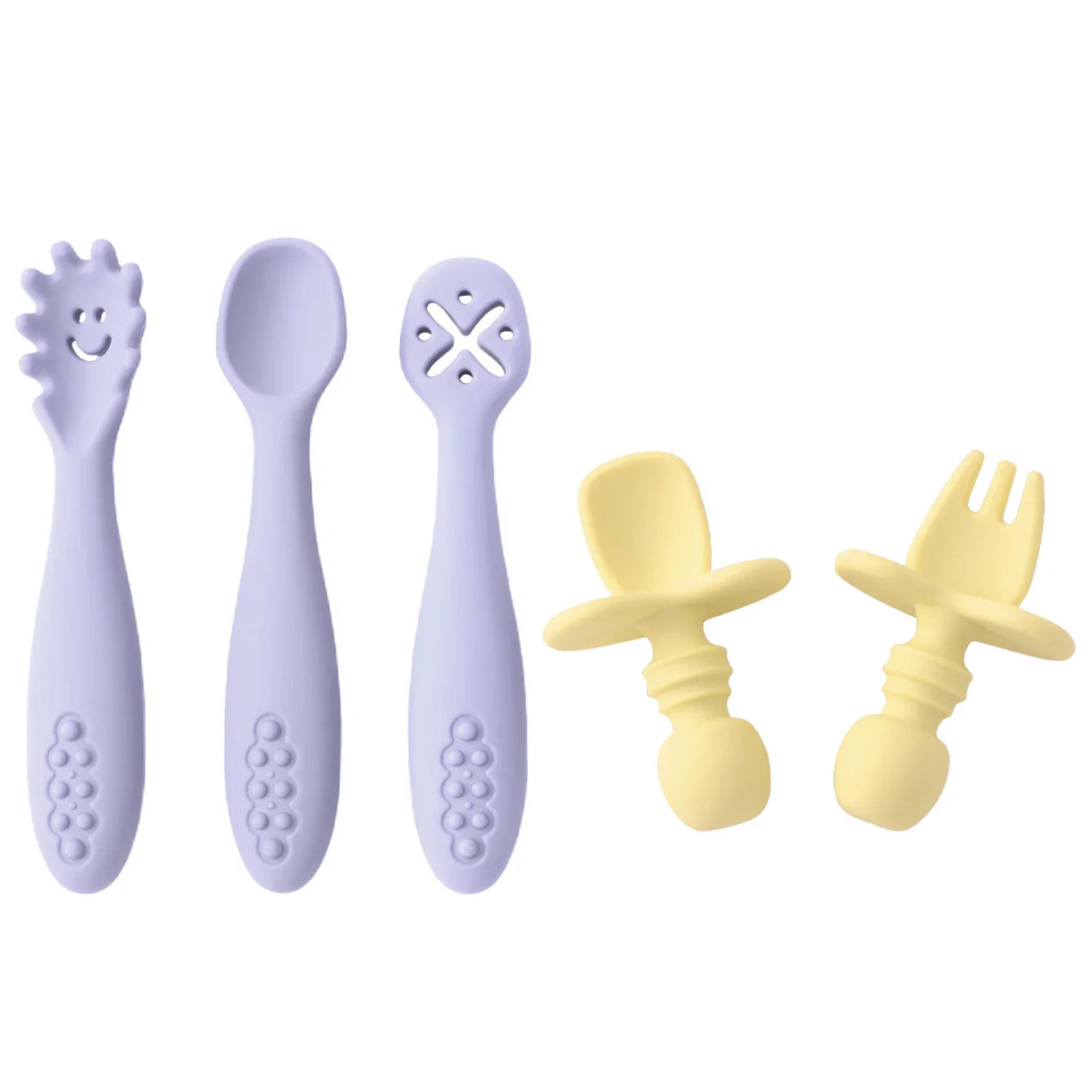 Kit Sensorial de Talheres Personalizados – 5 Peças em Silicone