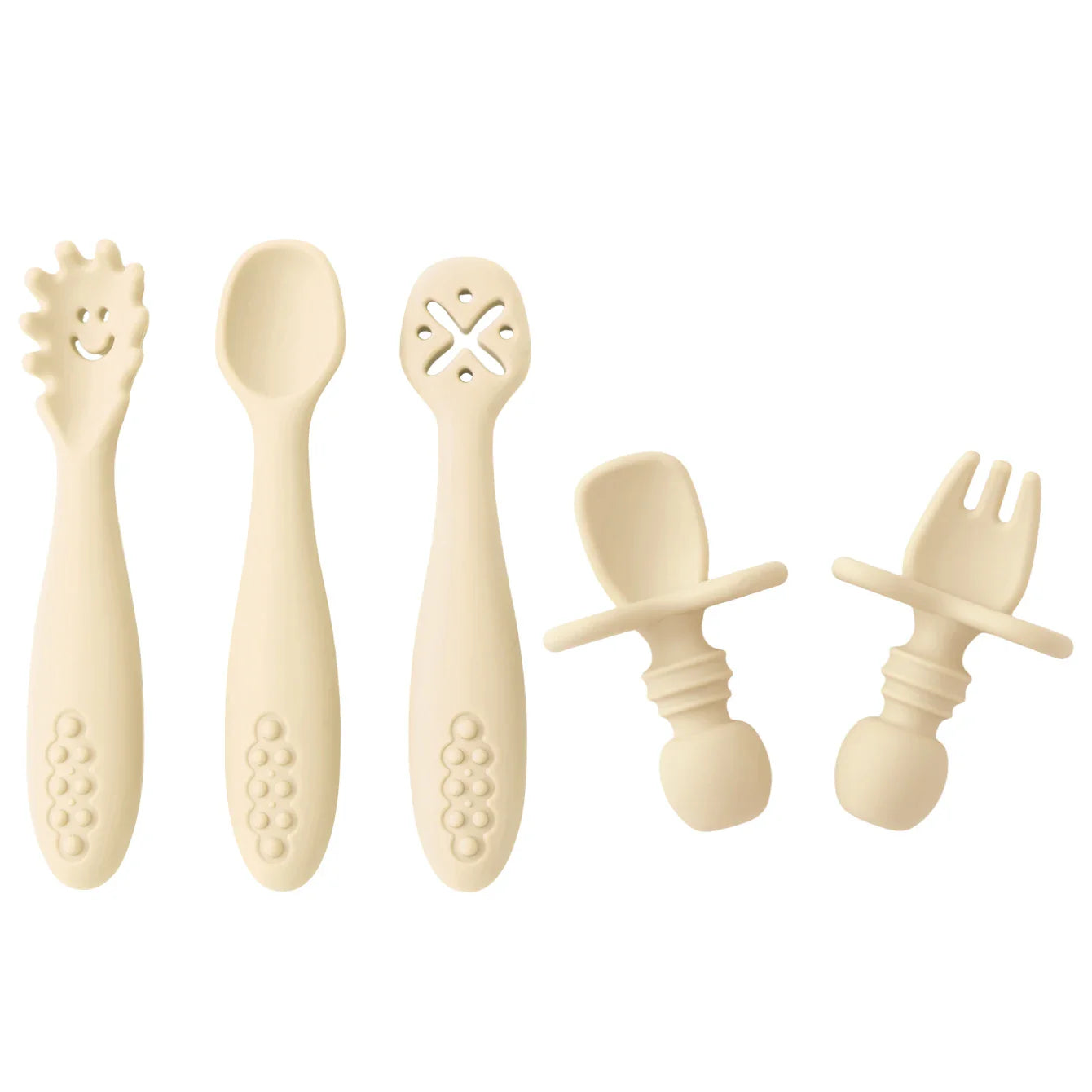 Kit Sensorial de Talheres Personalizados – 5 Peças em Silicone