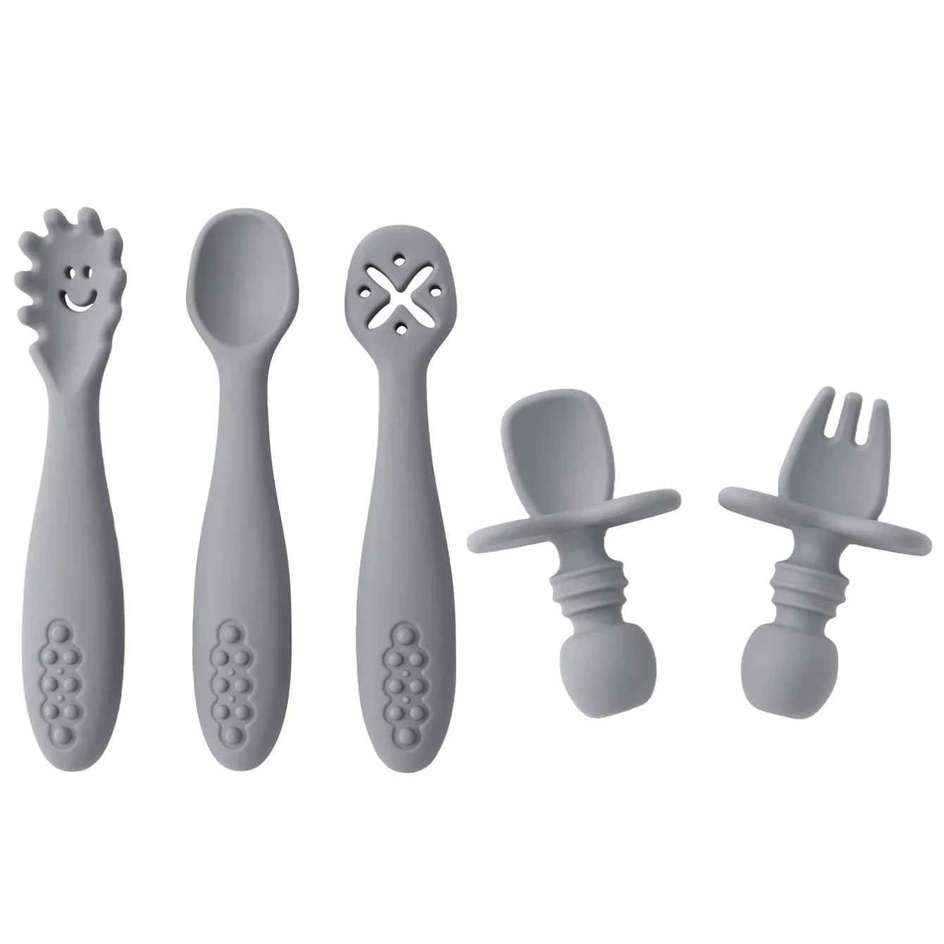 Kit Sensorial de Talheres Personalizados – 5 Peças em Silicone